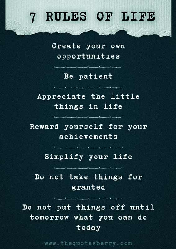 7 Rules of Life Quotes