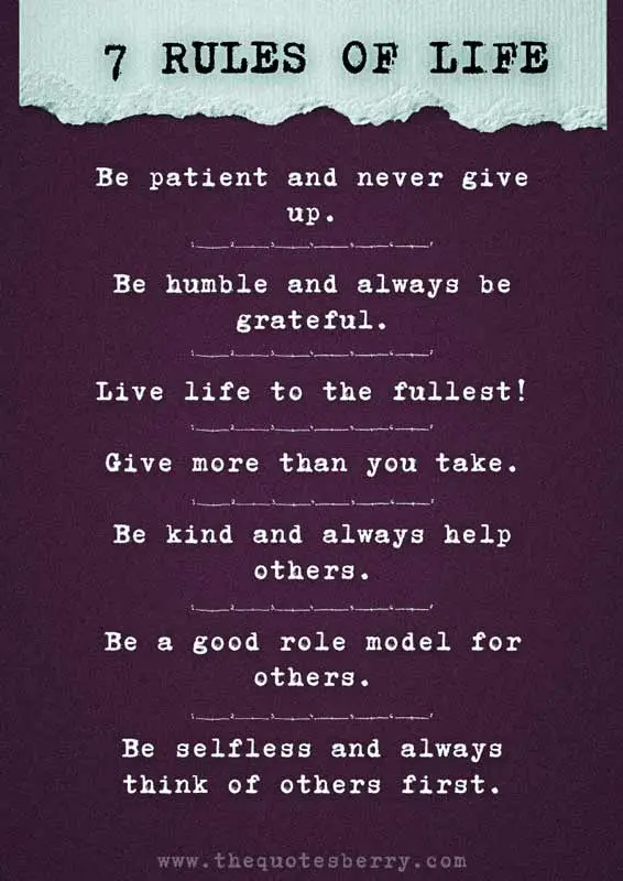 7 Rules of Life Quotes