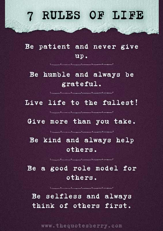 7 Rules of Life Quotes