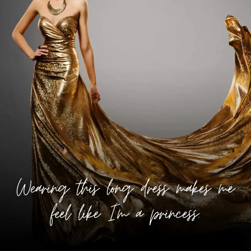 60+ Long Dress Instagram Captions for Your Photos