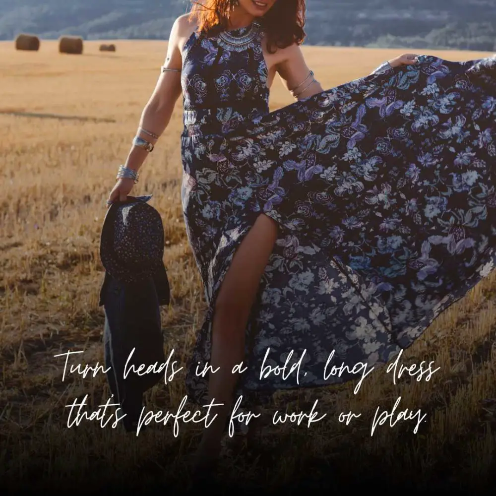 60+ Long Dress Instagram Captions for Your Photos