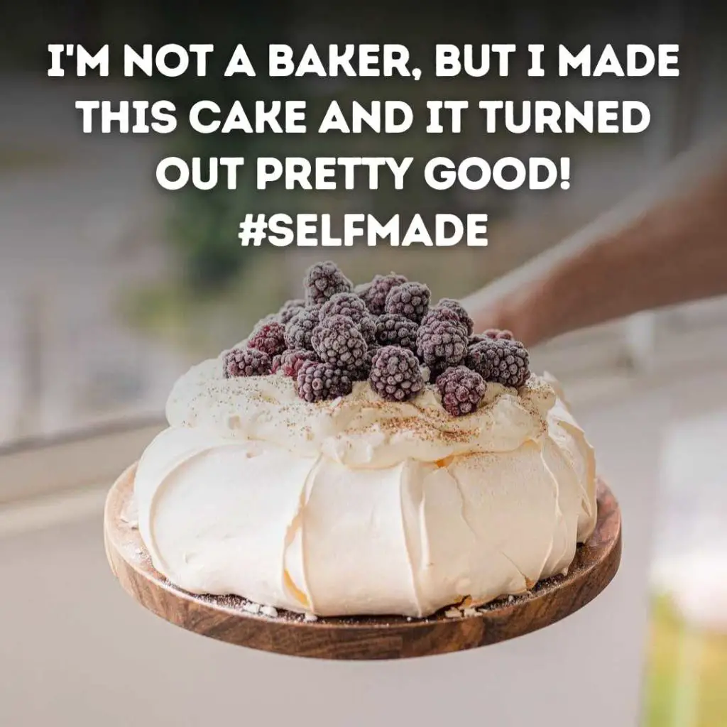 Self Baked Cake Instagram captions