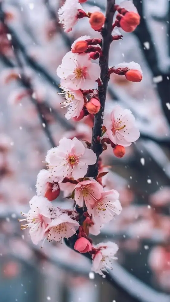 20+ Beautiful Flowers in Snow Mobile & iPhone Wallpaper [Full HD]