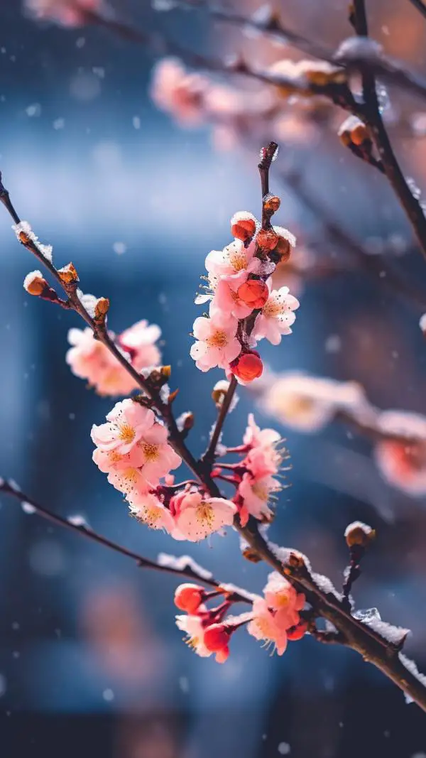 20+ Beautiful Flowers in Snow Mobile & iPhone Wallpaper [Full HD]