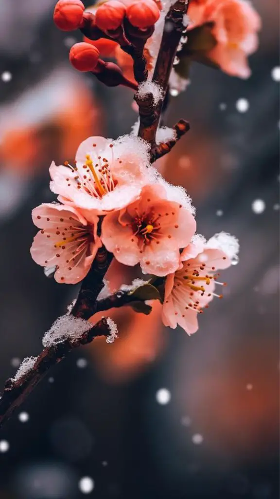 Snow and Flowers Mobile Wallpapers