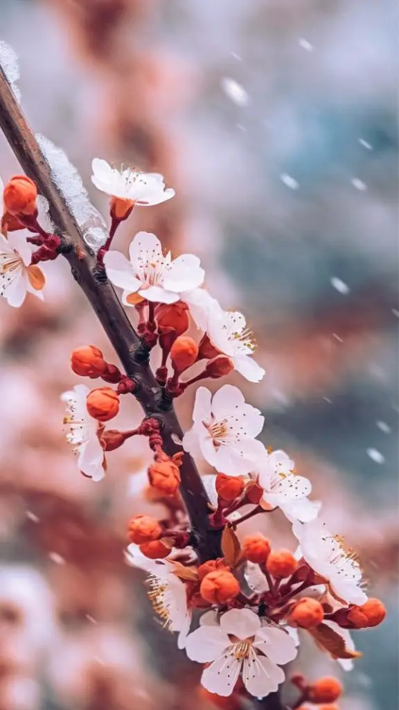 Snow and Flowers Mobile Wallpapers